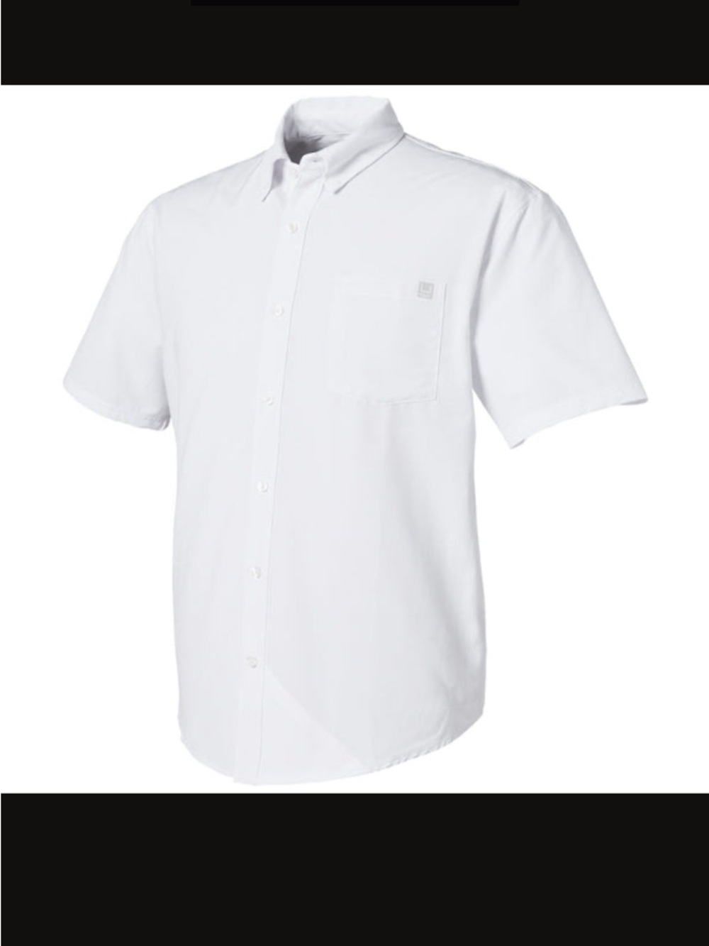 Huk Men's Short-Sleeve White Button-Down Shirt with Chest Pocket